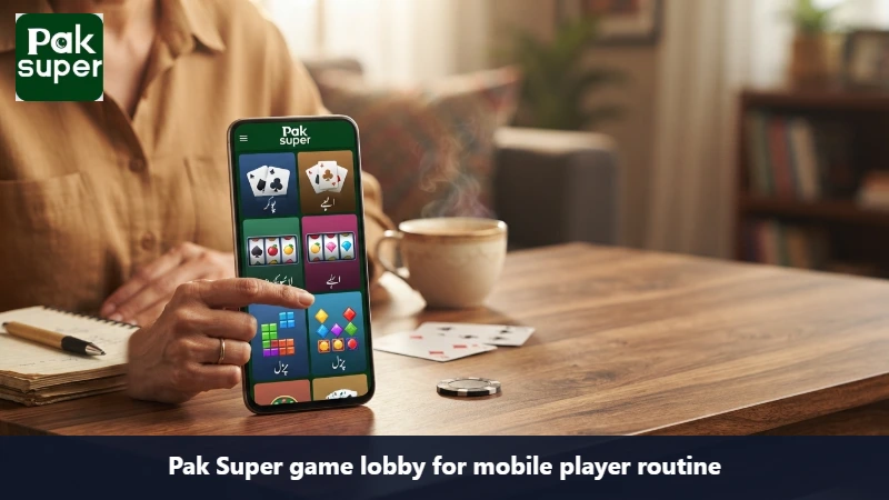 Pak Super game lobby for mobile player routine